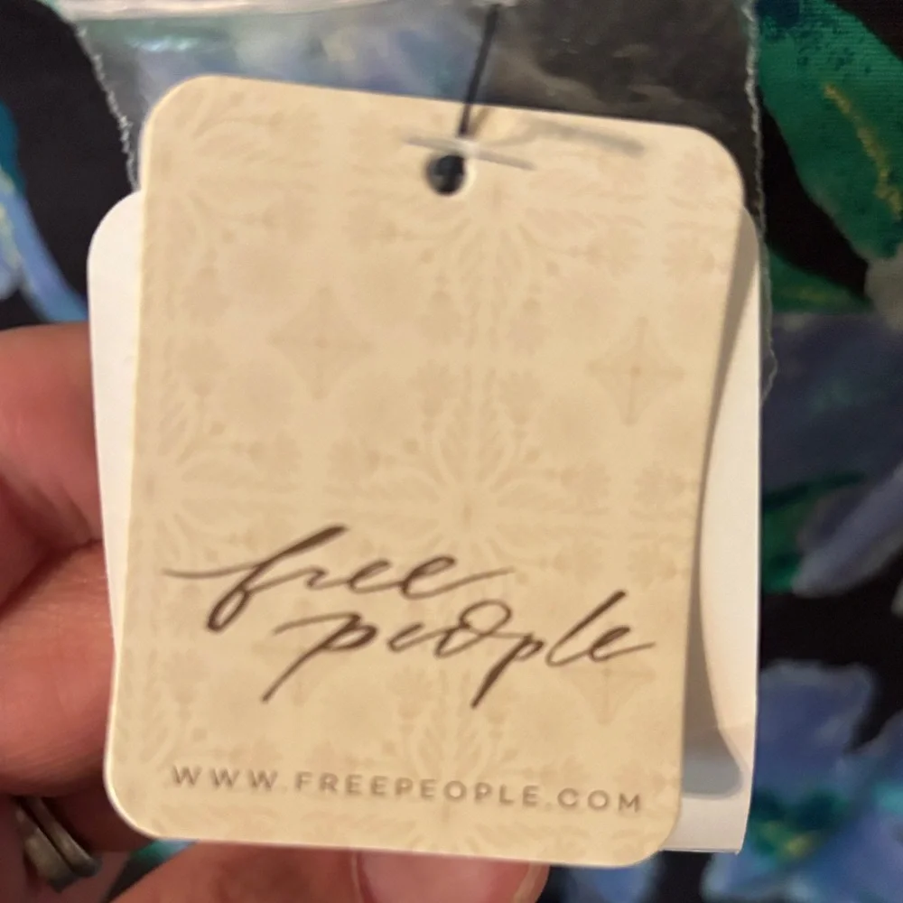 Free People Black Maxi Dress with Blue and Green Floral - Picture 4 of 4